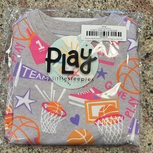 NWT Purple Slam Dunk Crewneck Sweatshirt Little Sleepies Basketball